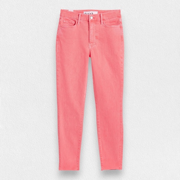 Frank & Eileen SLIGO Italian Performance Denim in Neon Strawberry (Size 26) - Picture 1 of 7